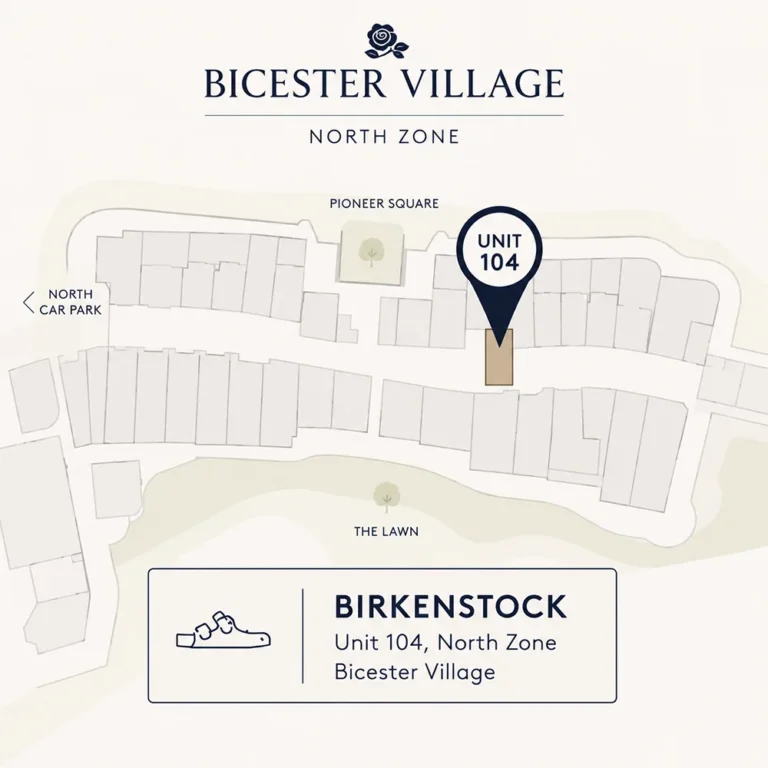Birkenstock outlet location — Unit 104, North Zone, Bicester Village