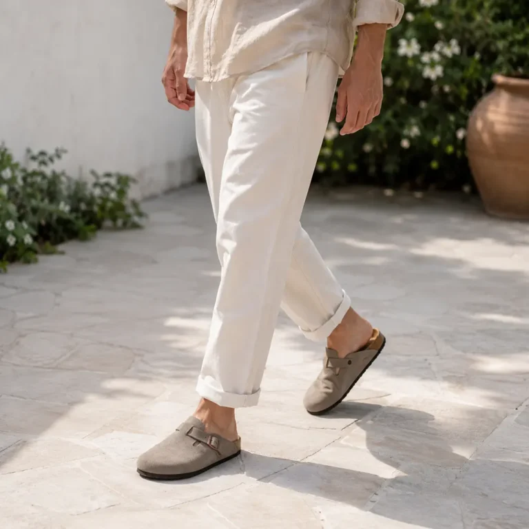Shopping at Bicester Village outlet in Birkenstock Boston clogs